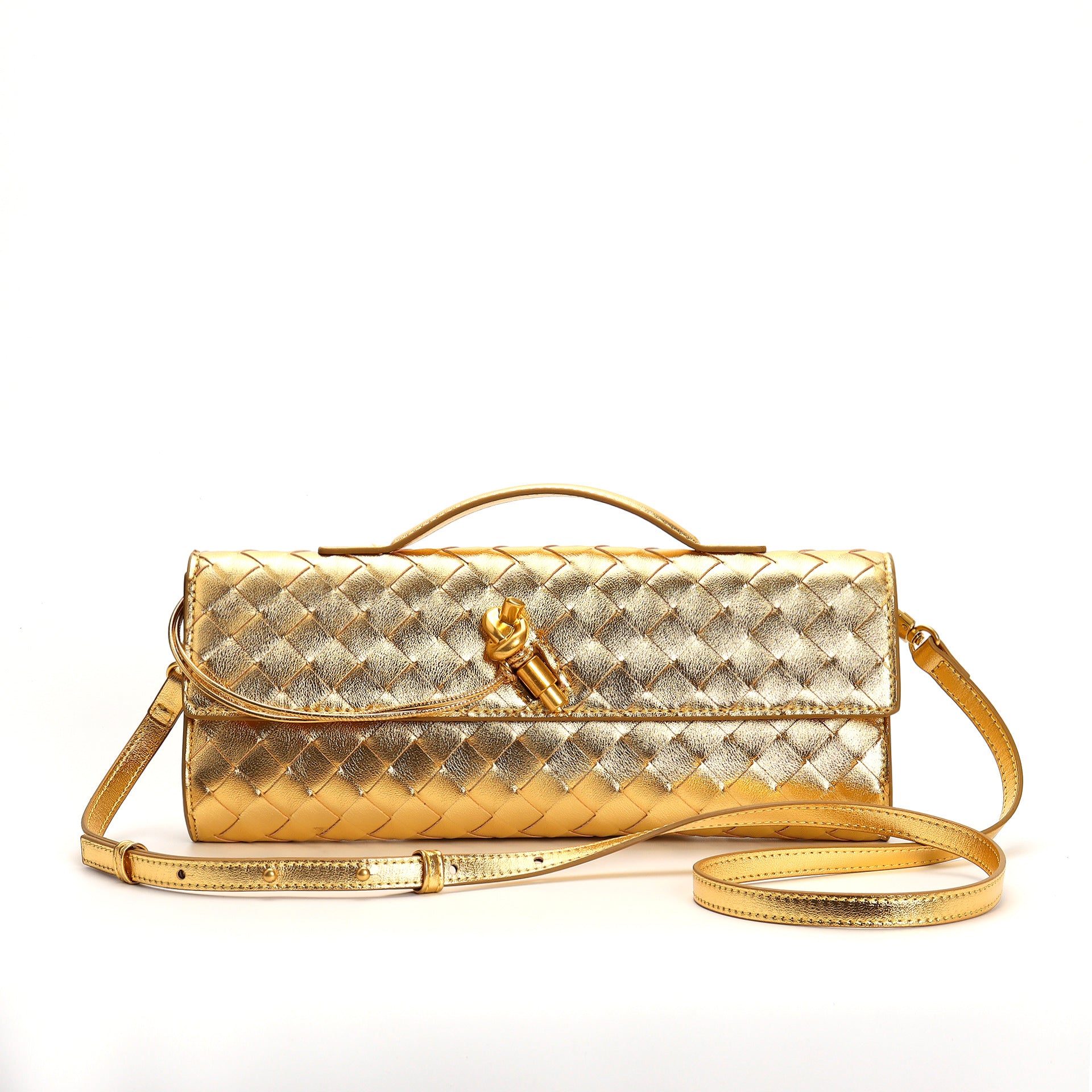 Woven Shoulder Clutch Crossbody Bag