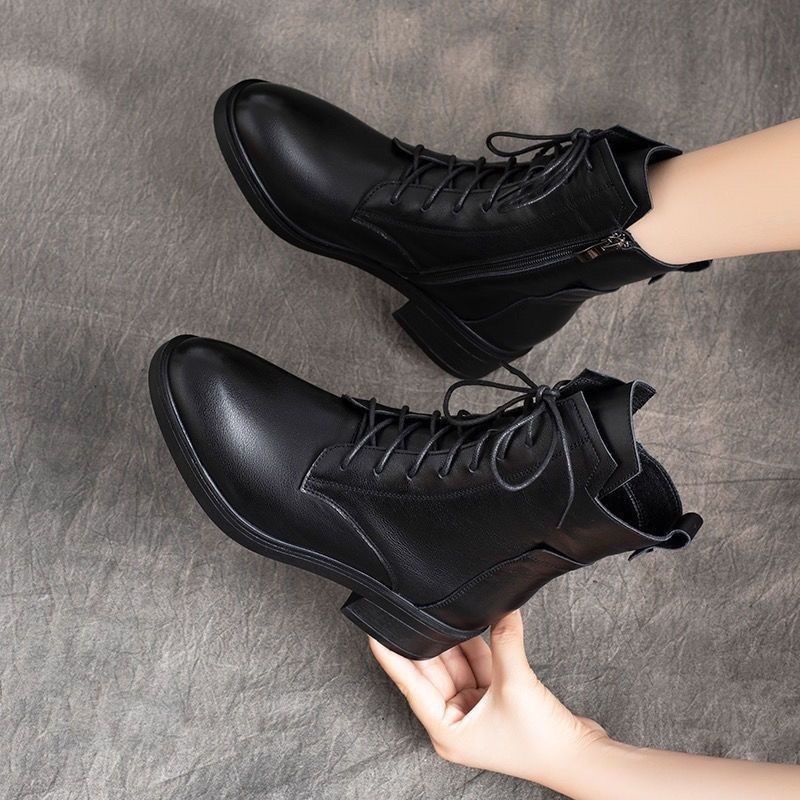 Lace Up Leather Boots