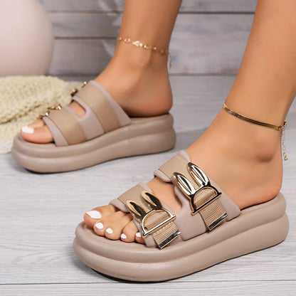 Two Strap Thick Soft Bottom Slippers