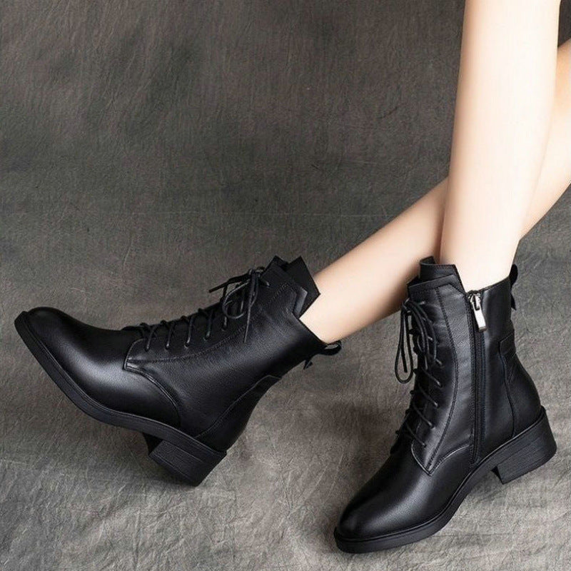 Lace Up Leather Boots