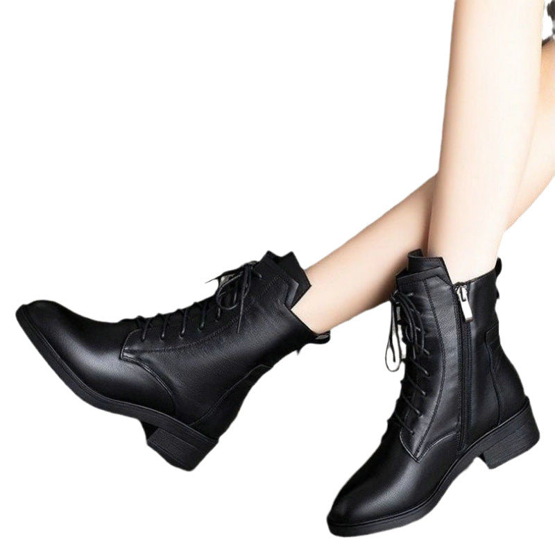 Lace Up Leather Boots