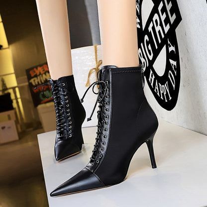 Slimming Stiletto Shallow Mouth Heel Boots