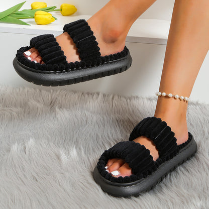 Soft Lamb Wool Cotton Slippers