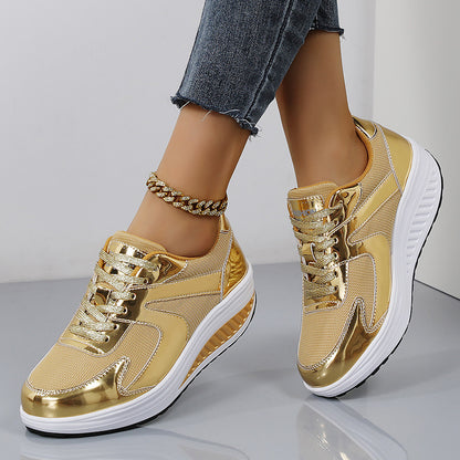 Thick Bottom Mesh Elevator Breathable Sneakers