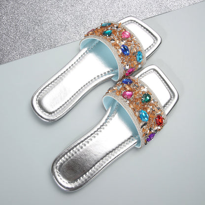 Colorful Rhinestone Slippers