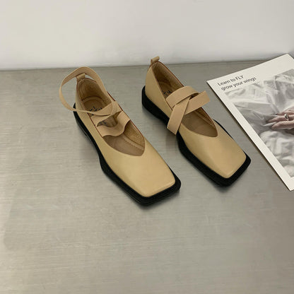 Retro Square Toe Shoes