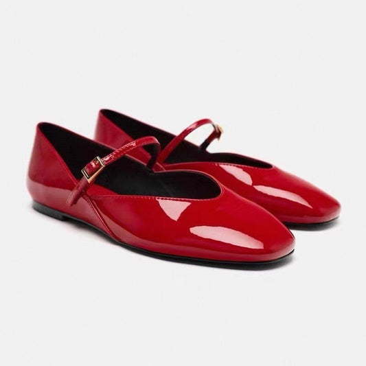 Patent Leather Mary Jane Flat Ballet Slippers