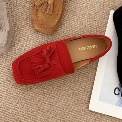 Soft Sole Tassel Shallow Mouth Non-slip One Pedal Loafer