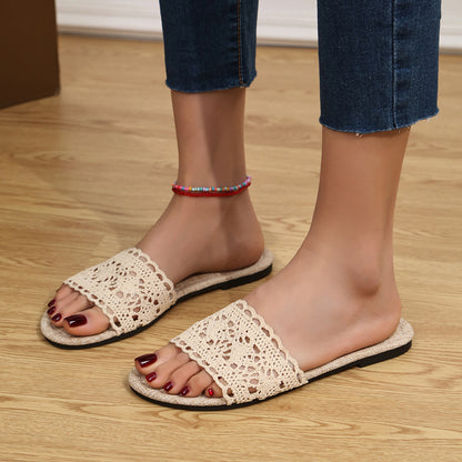 Solid Color Breathable Slippers