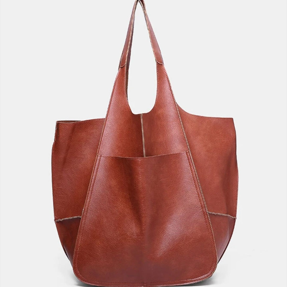 Simple Big Bag Soft Leather Shoulder Hand-held Tote