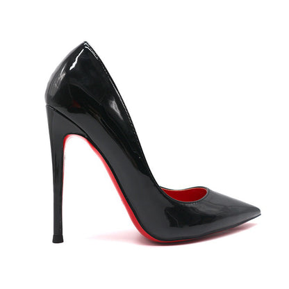 Red Background Stiletto Heel Pumps