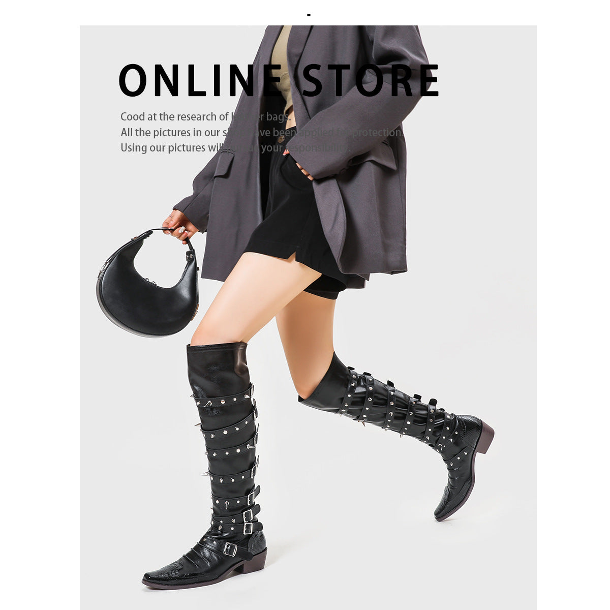 Punk Goth Pointed-toe Boots