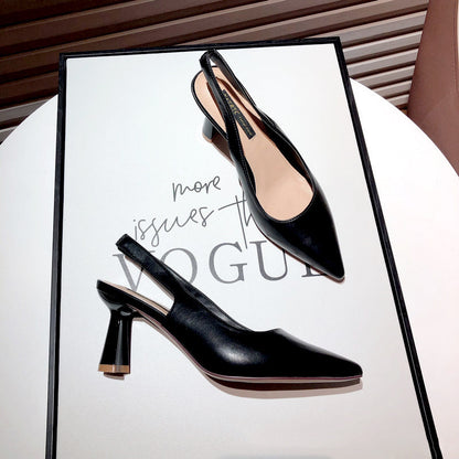 Retro Pointed Toe Chunky High Heels