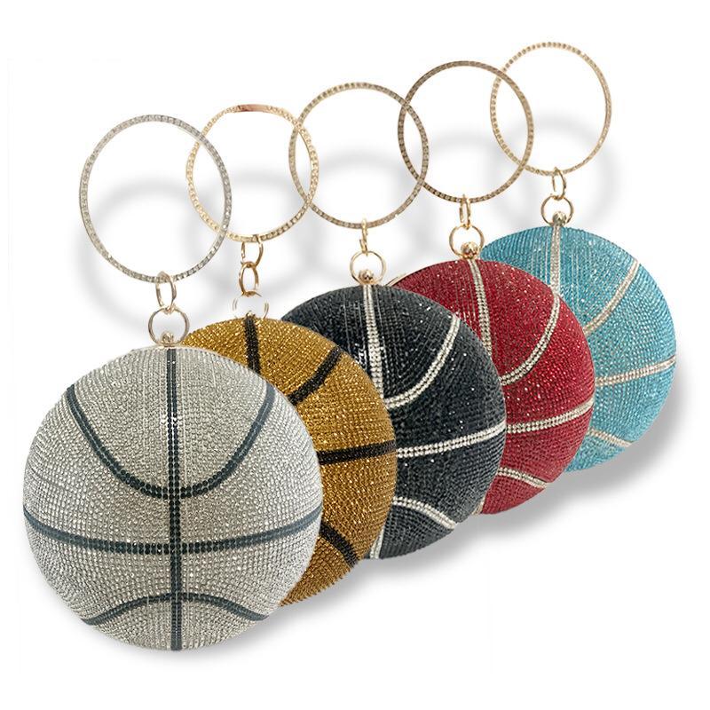 Rhinestone Basketball Clutch Purse