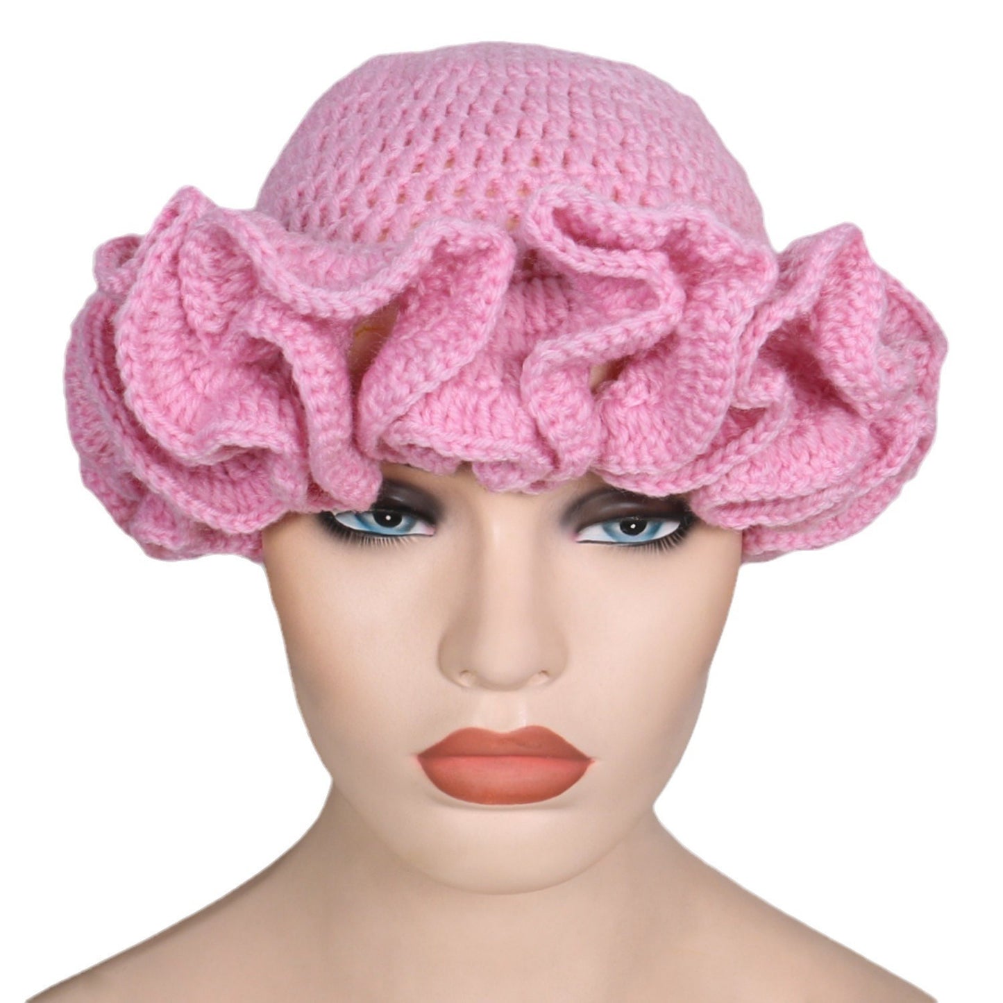 Knitted Lace Bamboo Ruffled Hats