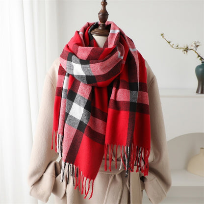 Cashmere Plaid Shawl Unisex Scarf
