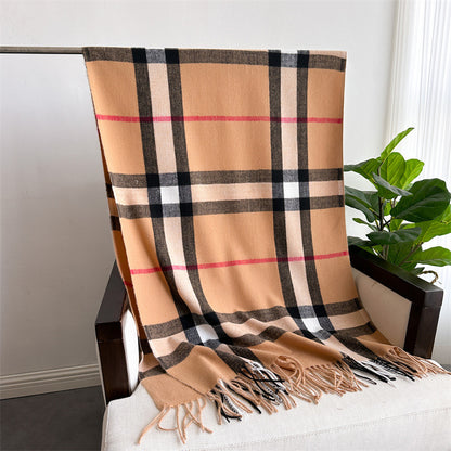 Cashmere Plaid Shawl Unisex Scarf