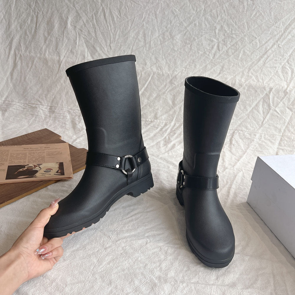 Knee Buckle Knight Boots Waterproof