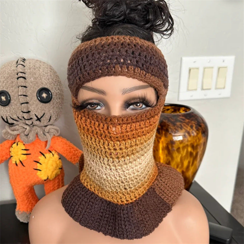 Hand-crocheted Balaclava Air Top Wind Mask Cap