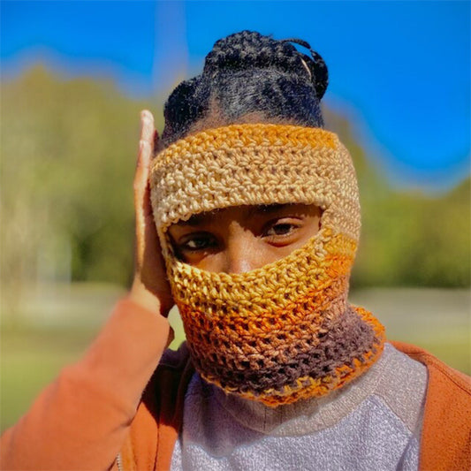 Hand-crocheted Balaclava Air Top Wind Mask Cap