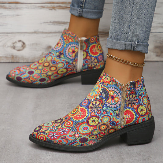 Pattern Short Boots