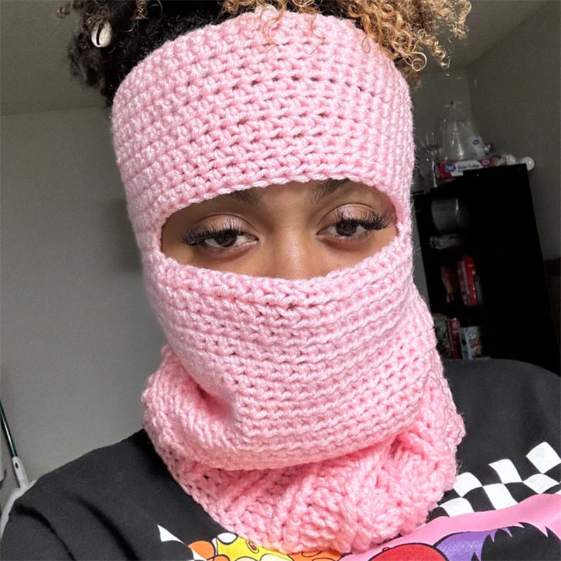 Hand-crocheted Balaclava Air Top Wind Mask Cap