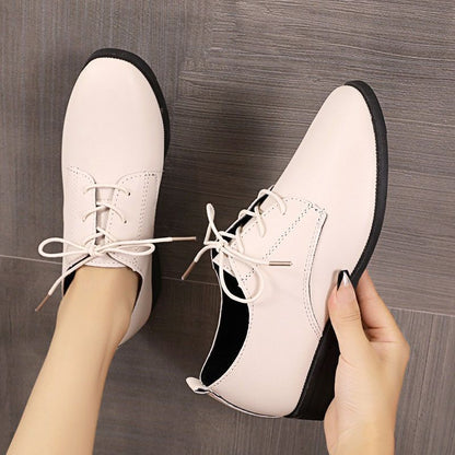 Flat Low Heel Vintage Leather Shoes