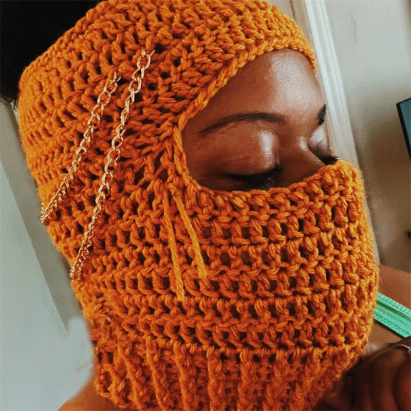 Hand-crocheted Balaclava Air Top Wind Mask Cap