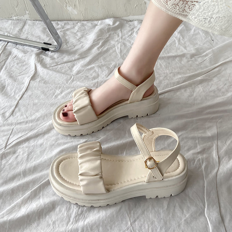 Platform Flat-bottomed French Roman Shoes