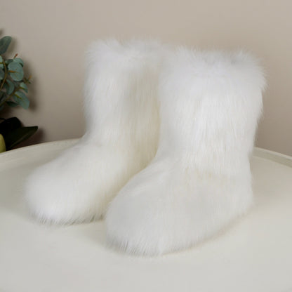 Wild Warm Mid-Calf Fur Boots