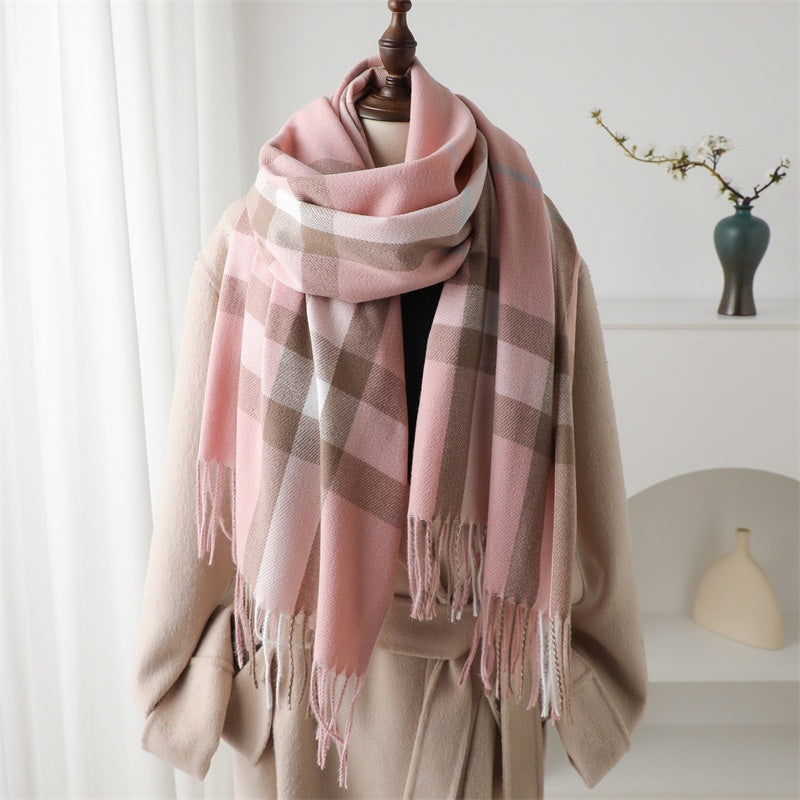 Cashmere Plaid Shawl Unisex Scarf