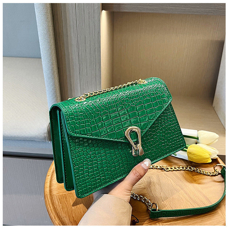 Crocodile Pattern Chain Bag