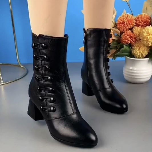 Button Zipper Boots