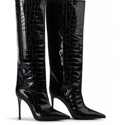 Pattern Tube Circumference High Leg Boots