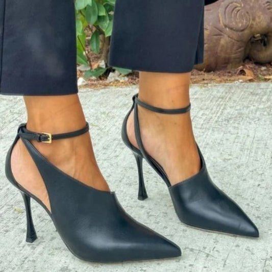 Thin Pointed Toe Cap Hollow Heels