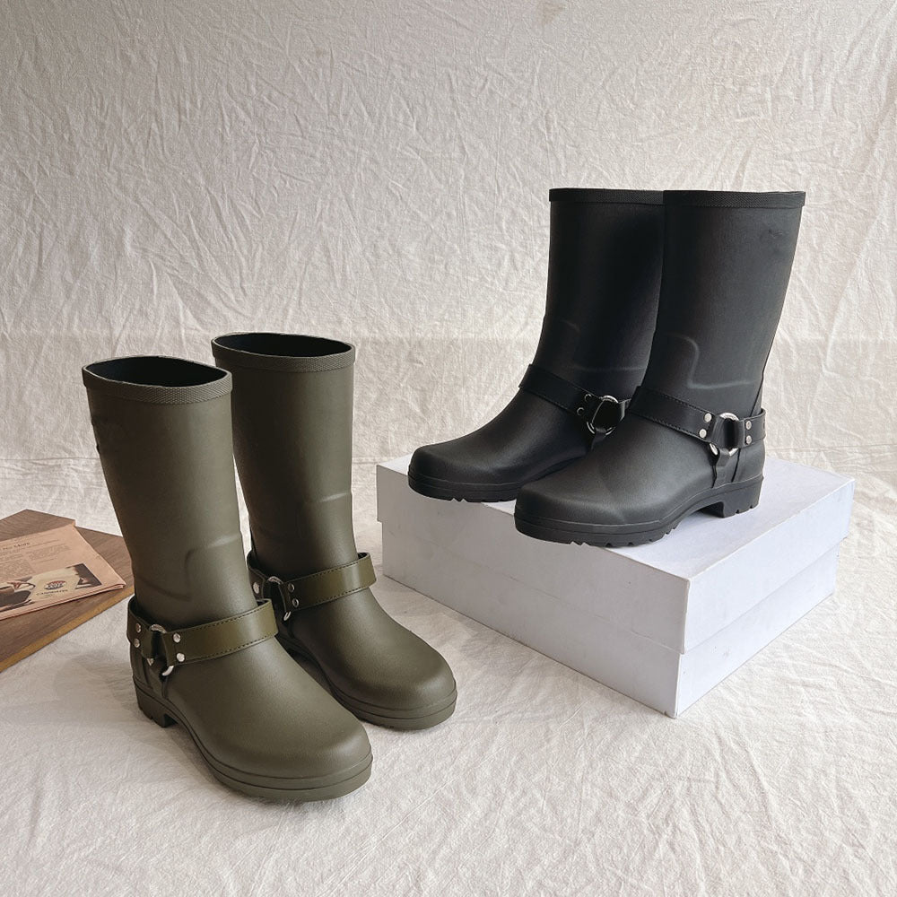 Knee Buckle Knight Boots Waterproof