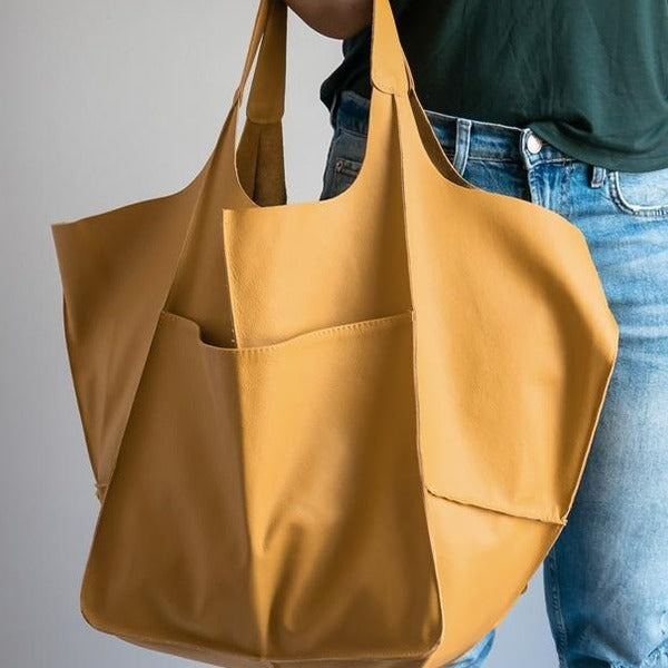 Simple Big Bag Soft Leather Shoulder Hand-held Tote