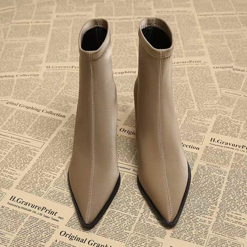 Stretch Suede Pointed Martin Boots
