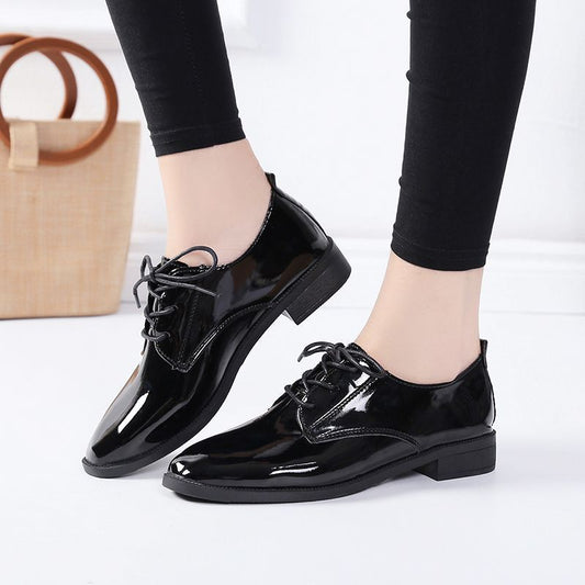 Flat Low Heel Vintage Leather Shoes