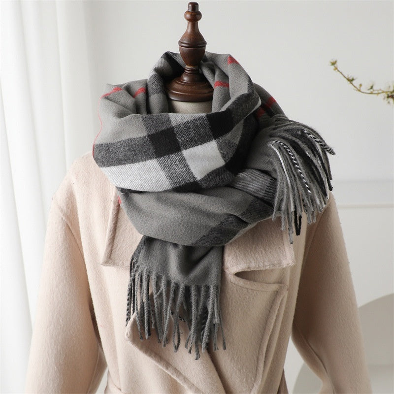 Cashmere Plaid Shawl Unisex Scarf