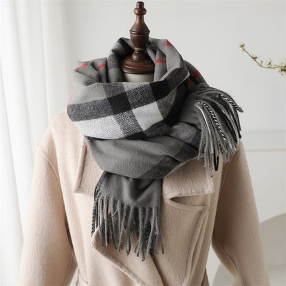 Cashmere Plaid Shawl Unisex Scarf