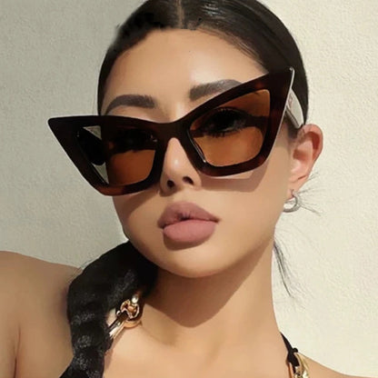 Large Cat Eye Simple Frame Sunglasses