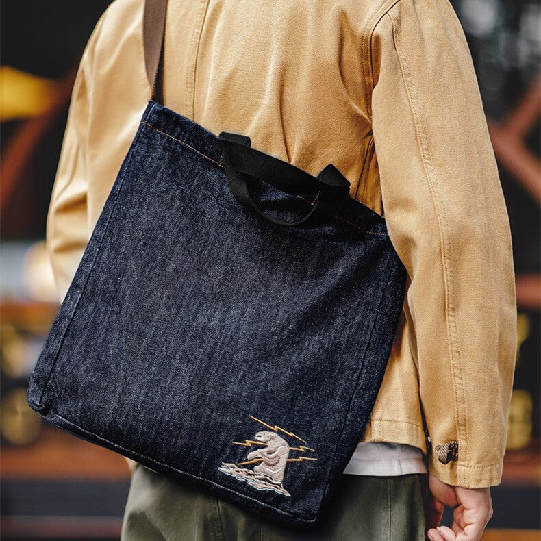 American Retro Denim Shoulder Bag