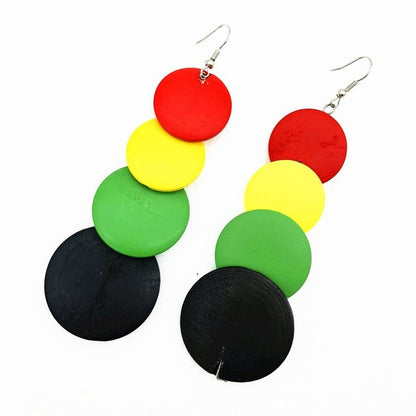 Wood Rasta Earrings