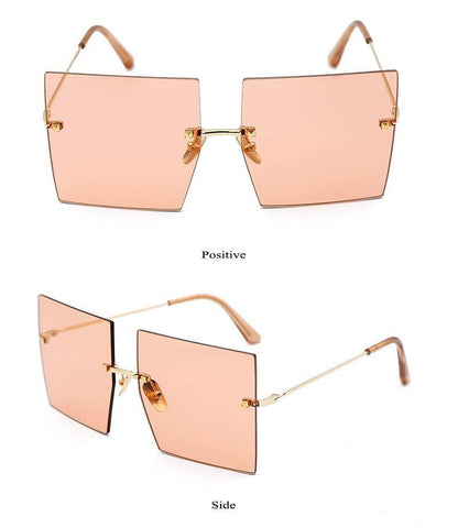 Vintage Square Rimless Sunglasses