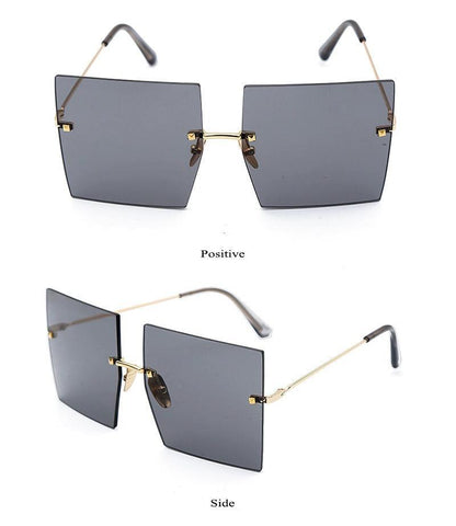 Vintage Square Rimless Sunglasses