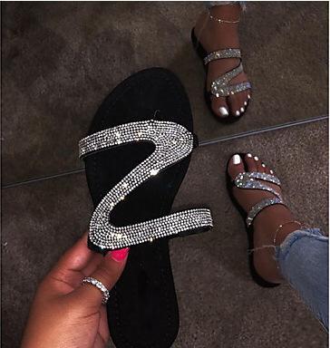 Rhinestone Strap Embellished Sandals